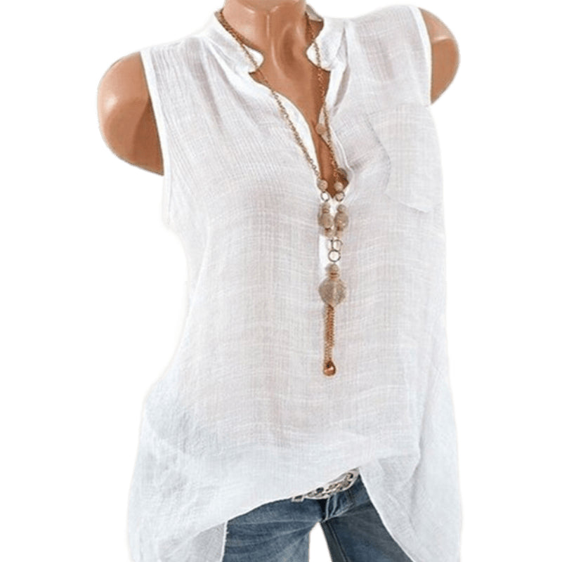 Patchwork Sleeveless Summer Blouse