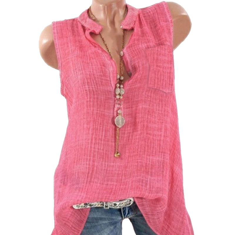 Patchwork Sleeveless Summer Blouse