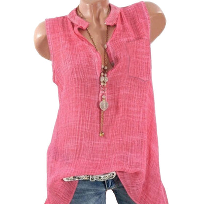 Patchwork Sleeveless Summer Blouse
